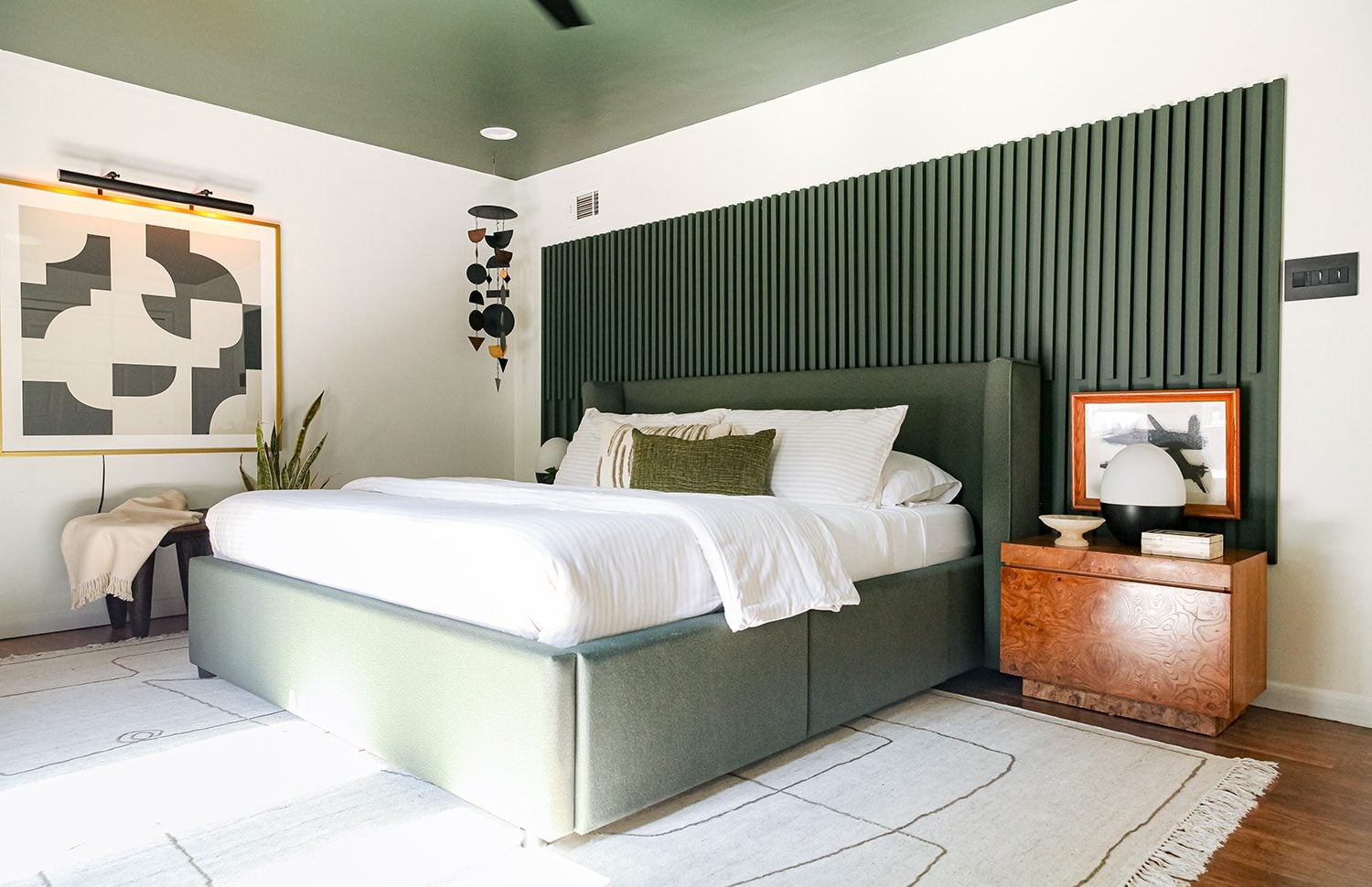 Luxury accent wall with elegant wallpaper design